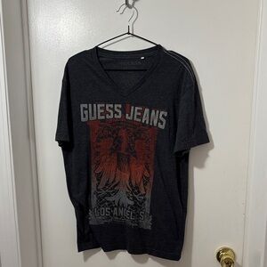 Guess Heather Gray V-Neck Shirt